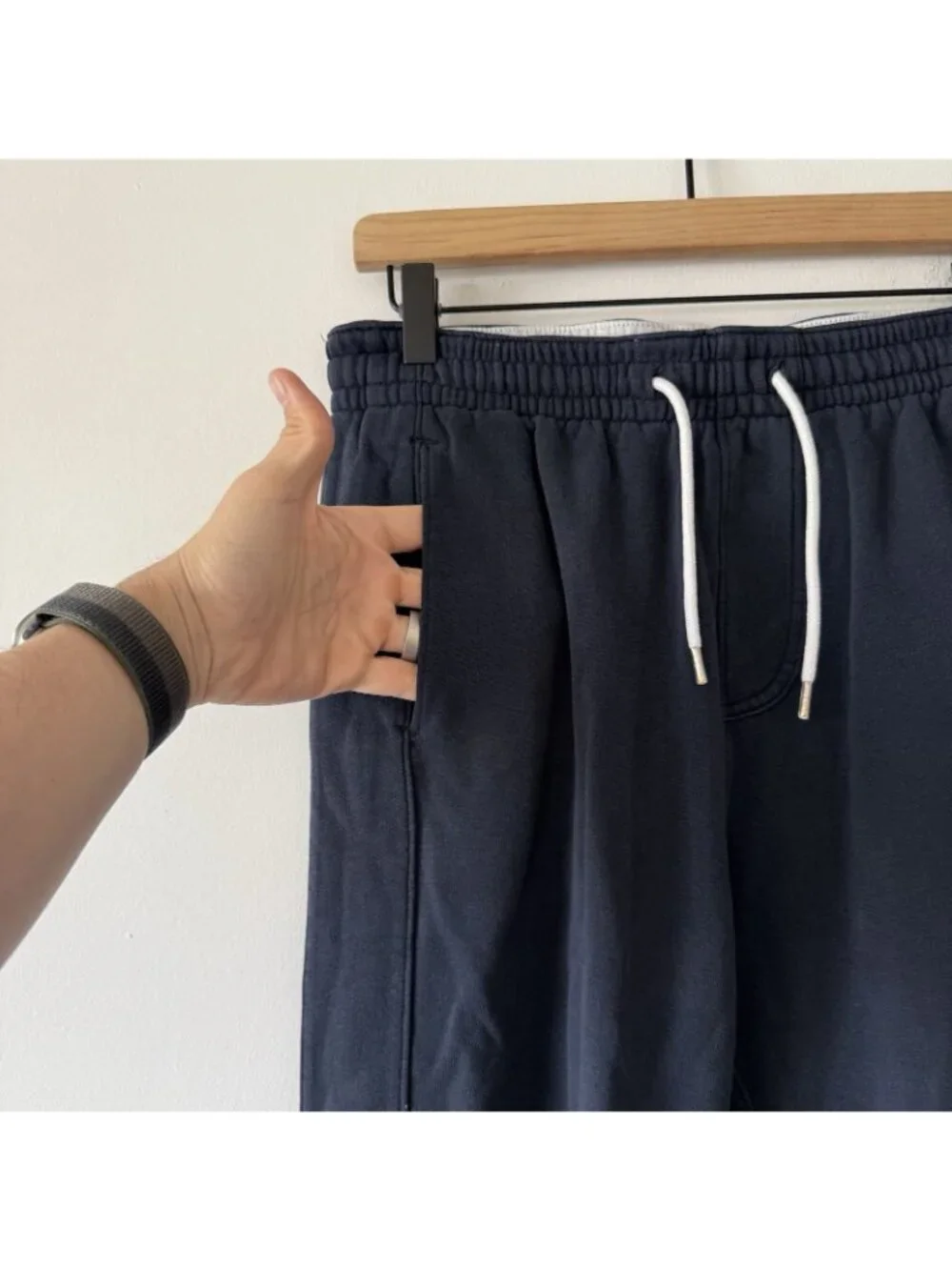 Abercrombie Fitch Sweatpants Men’s Sz M Navy Joggers Fleece Cotton‎ Athleisure